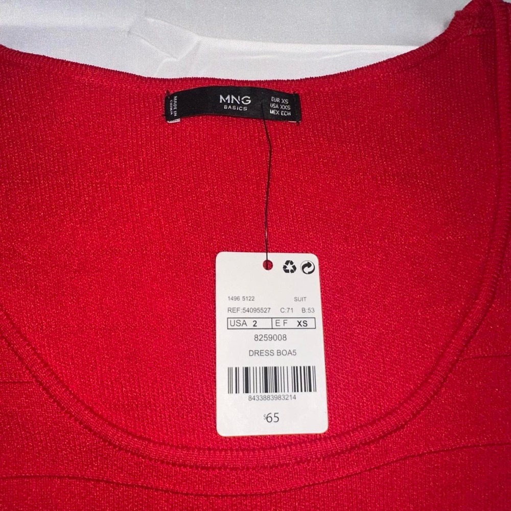 MNG Basics by Mango fitted red dress - Picture 2 of 8